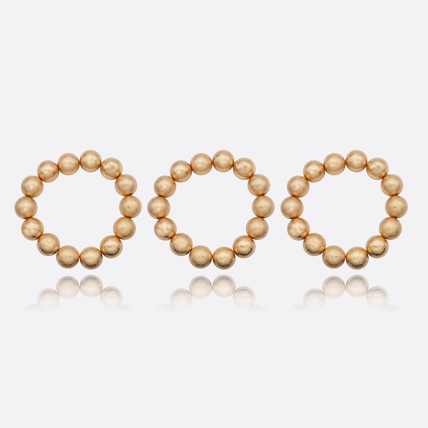 Textured Chunky Ball Bead Bracelet 3 Set