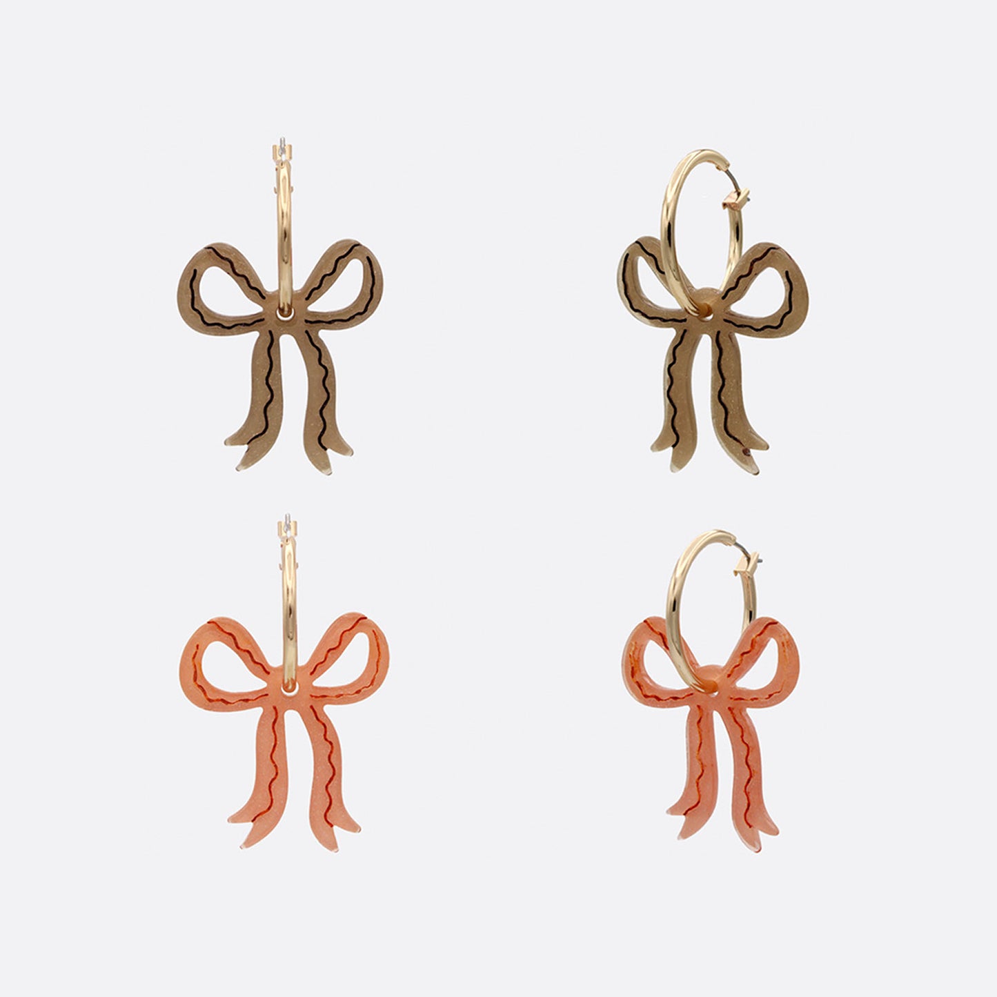 Acrylic Bow Hoop Earrings