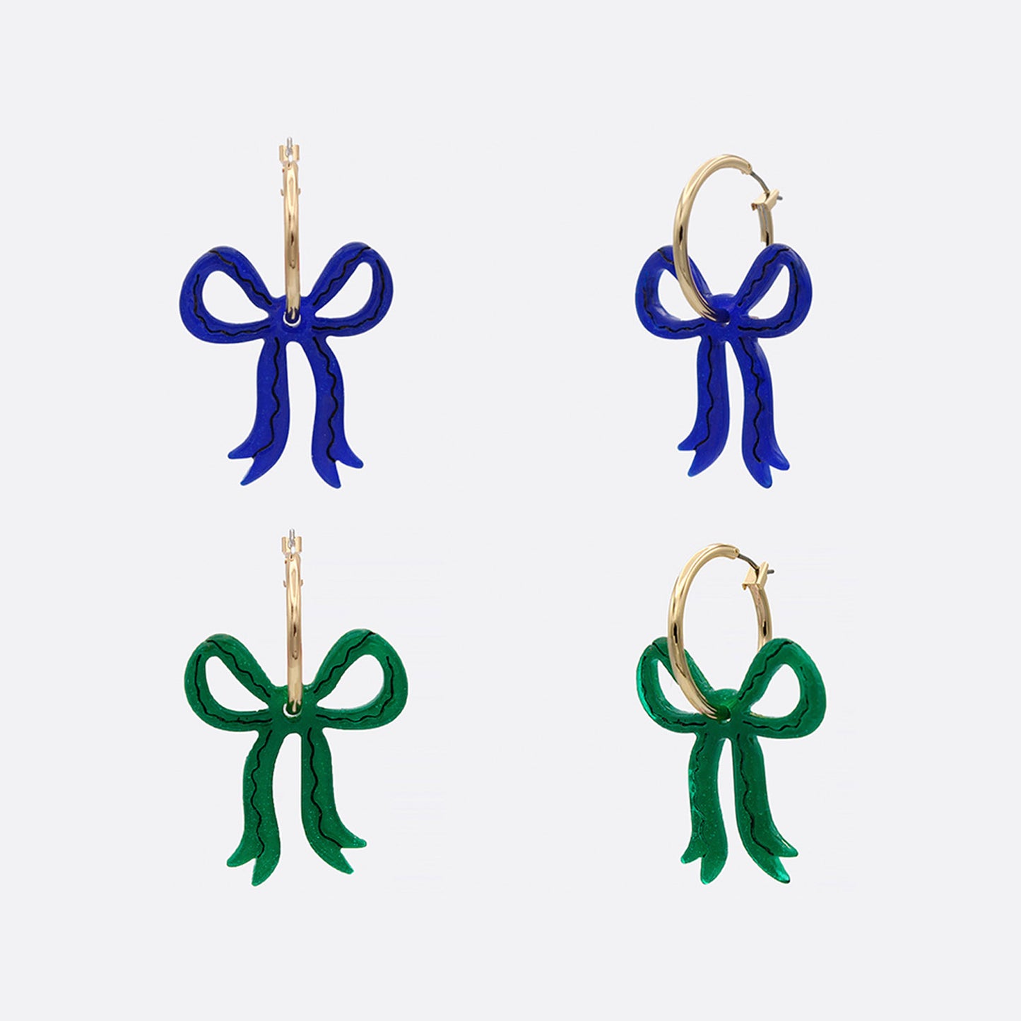 Acrylic Bow Hoop Earrings