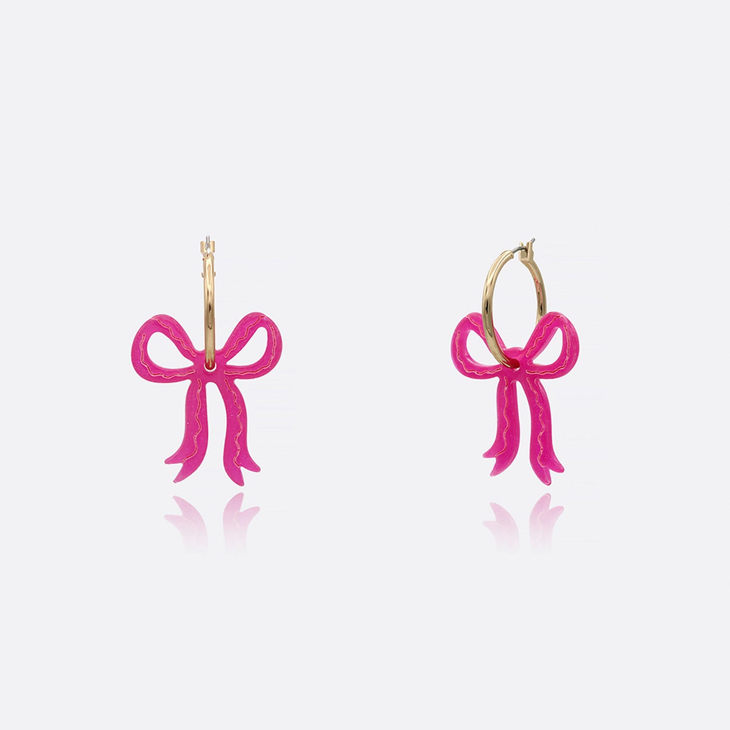 Acrylic Bow Hoop Earrings
