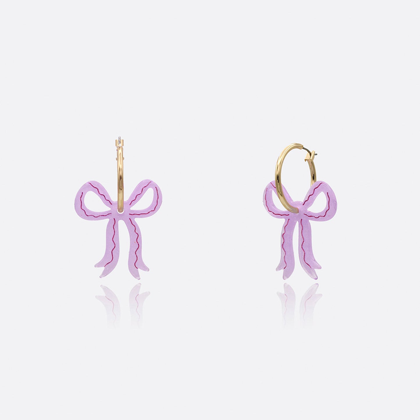 Acrylic Bow Hoop Earrings