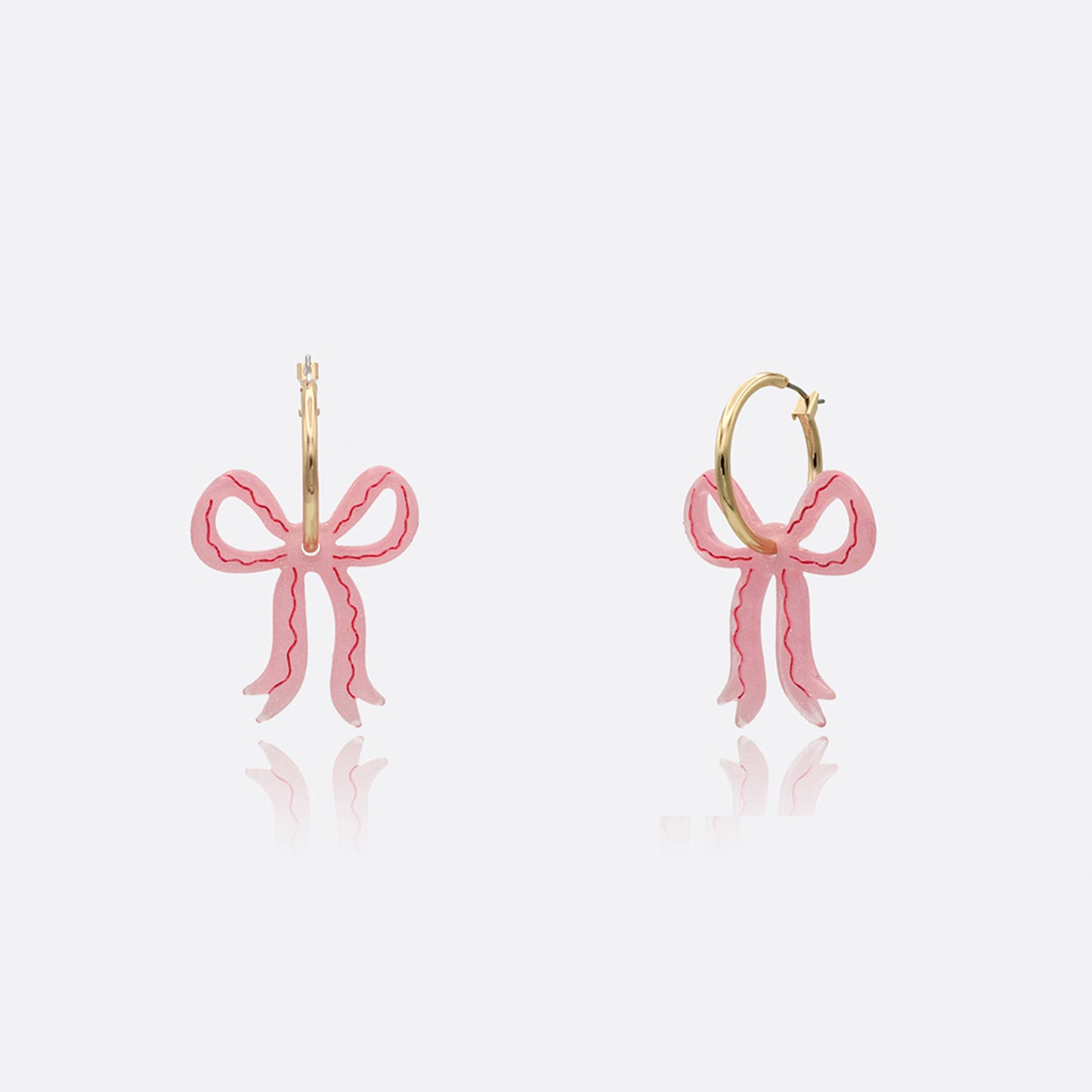 Acrylic Bow Hoop Earrings
