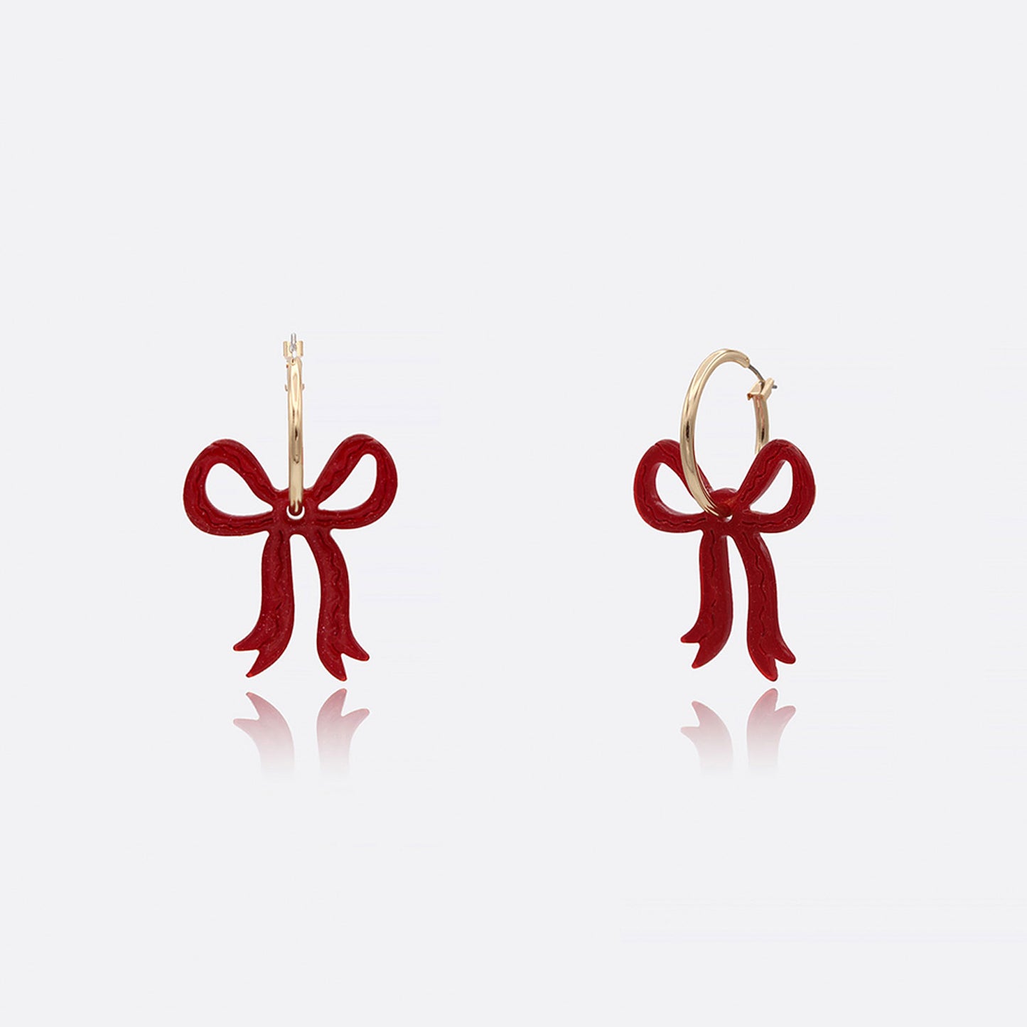 Acrylic Bow Hoop Earrings