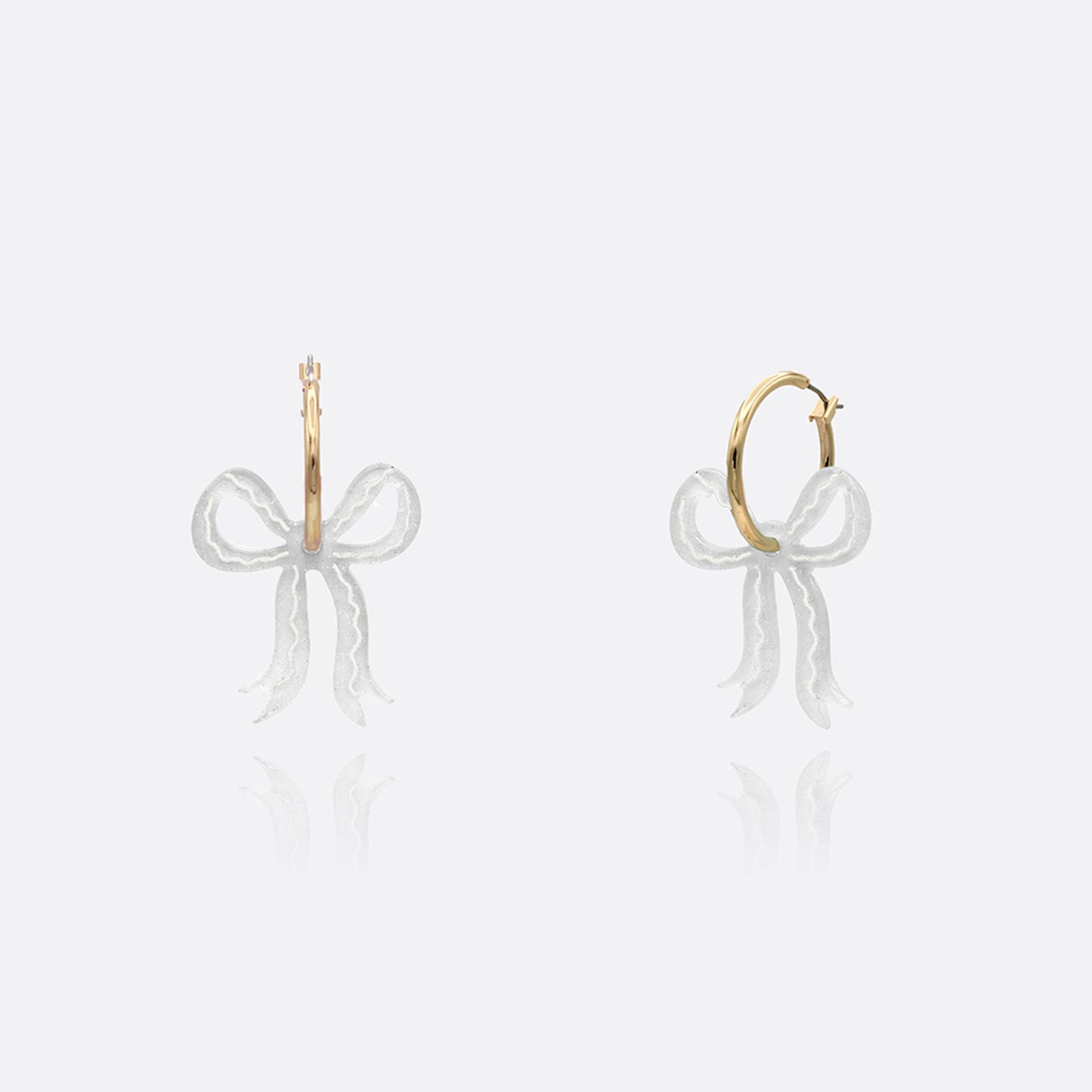 Acrylic Bow Hoop Earrings