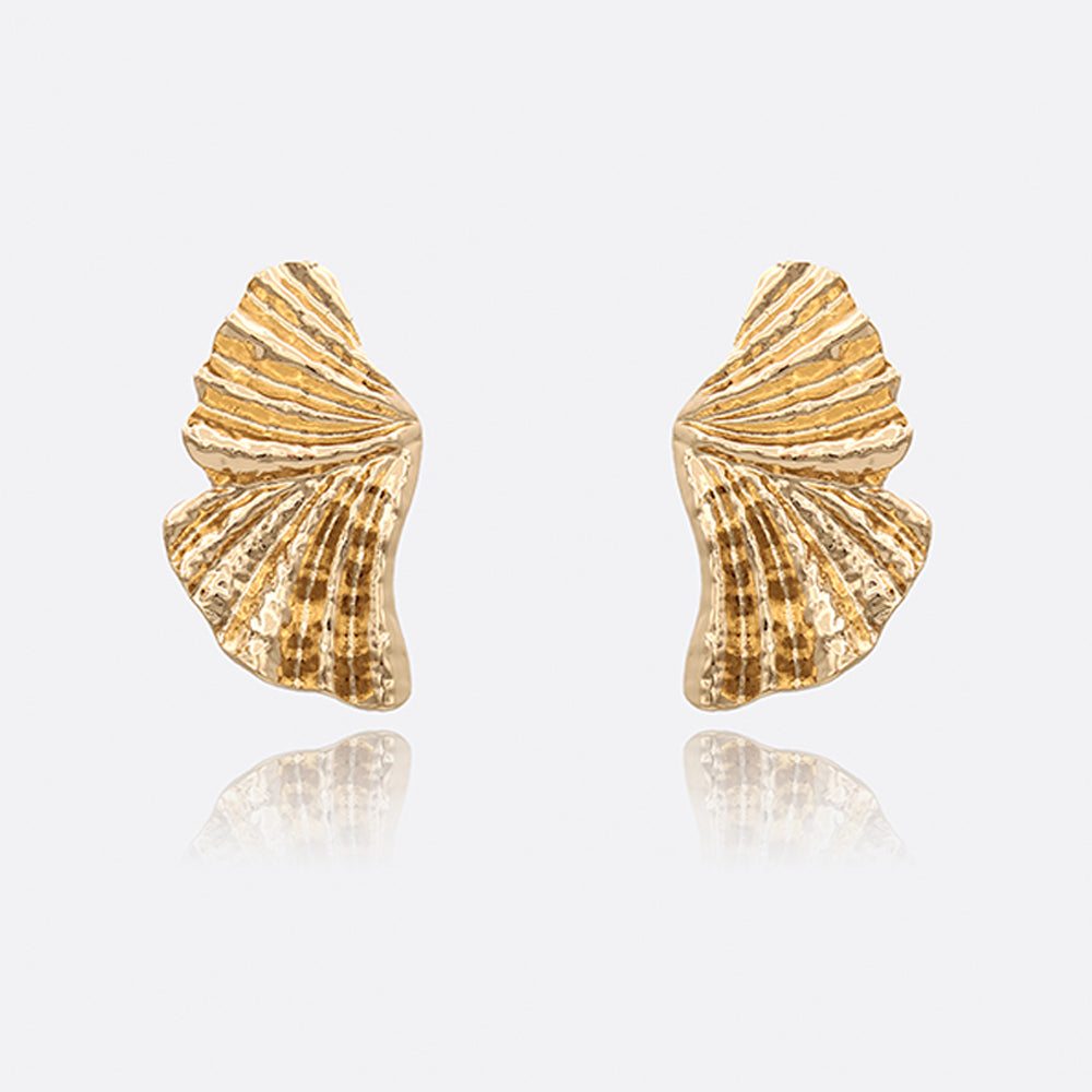 Textured Wing Statement Earrings