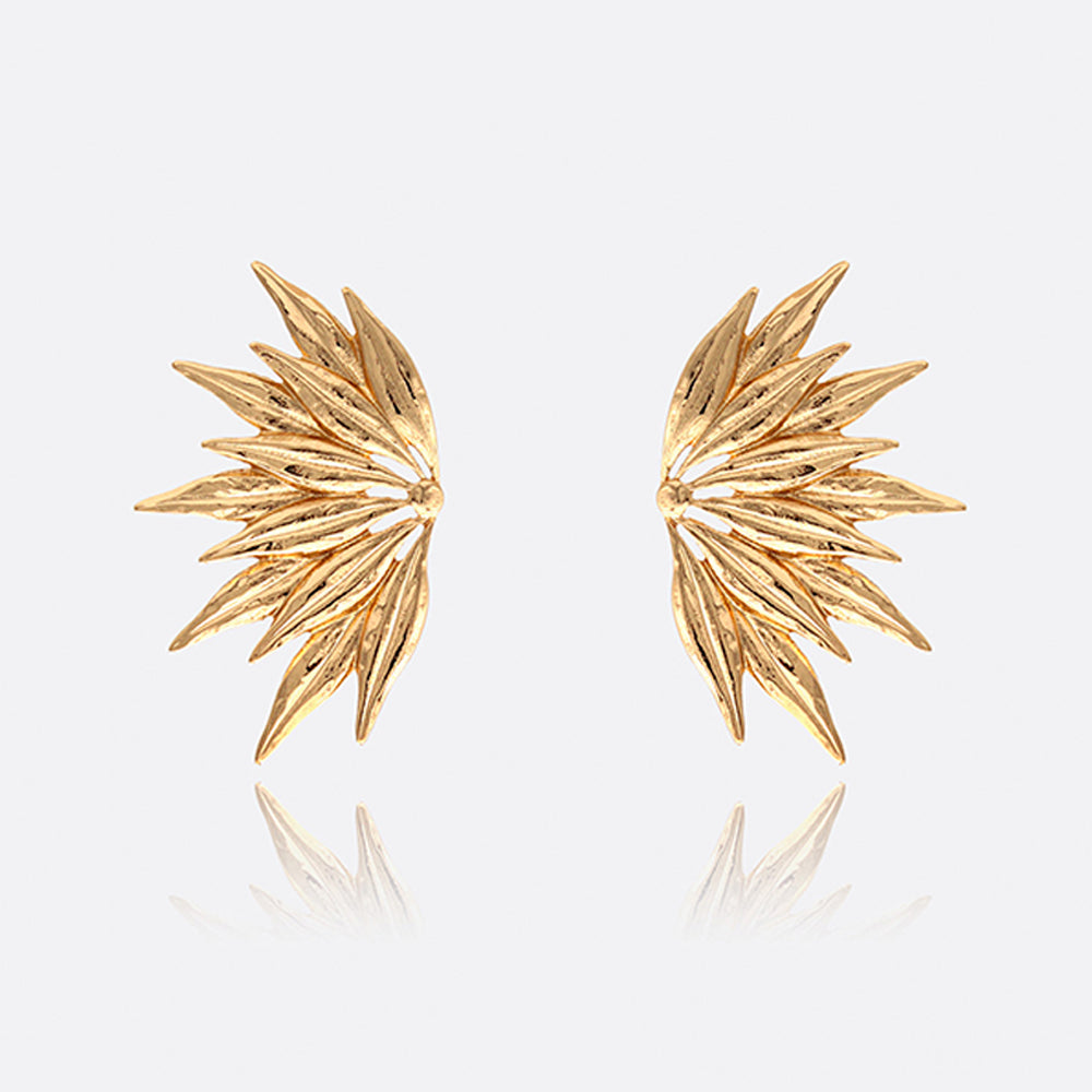 Leaf Texture Statement Earrings