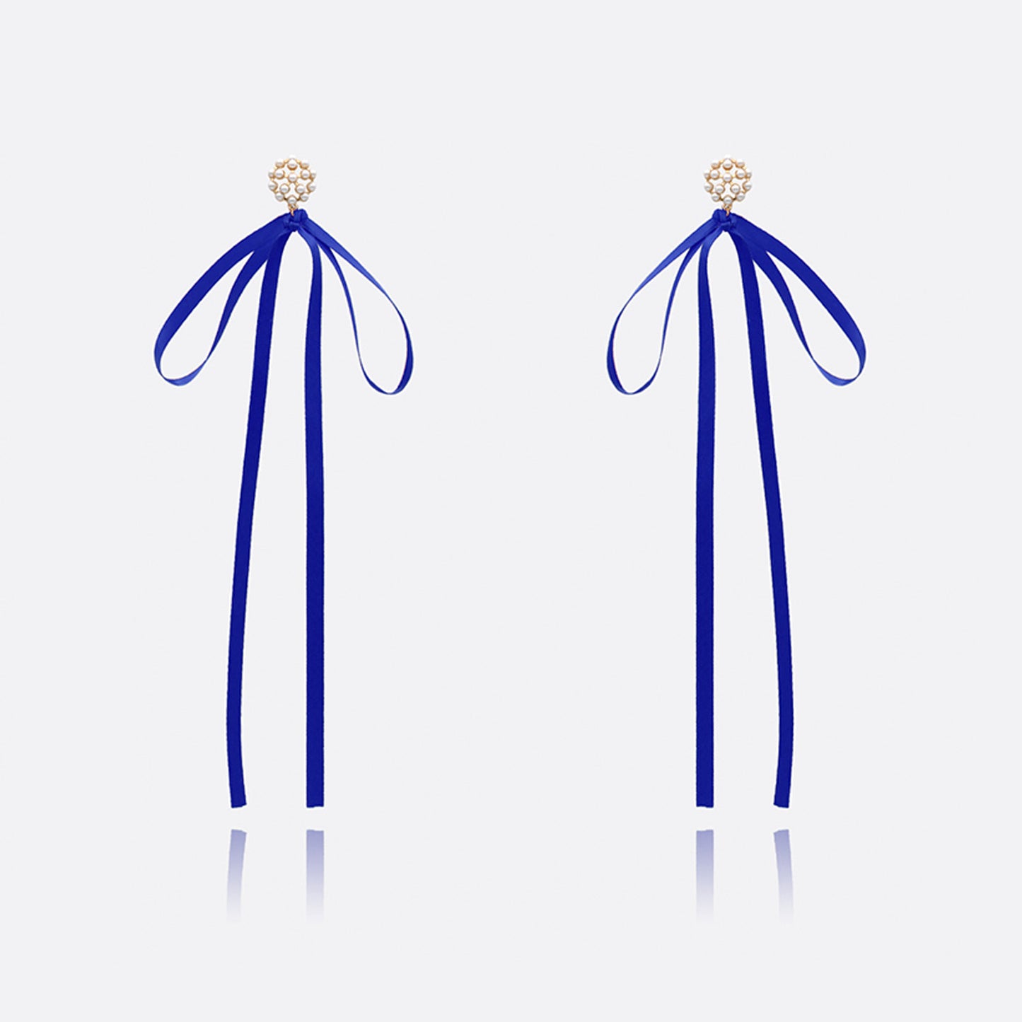 Satin Bow and Pearl Earrings