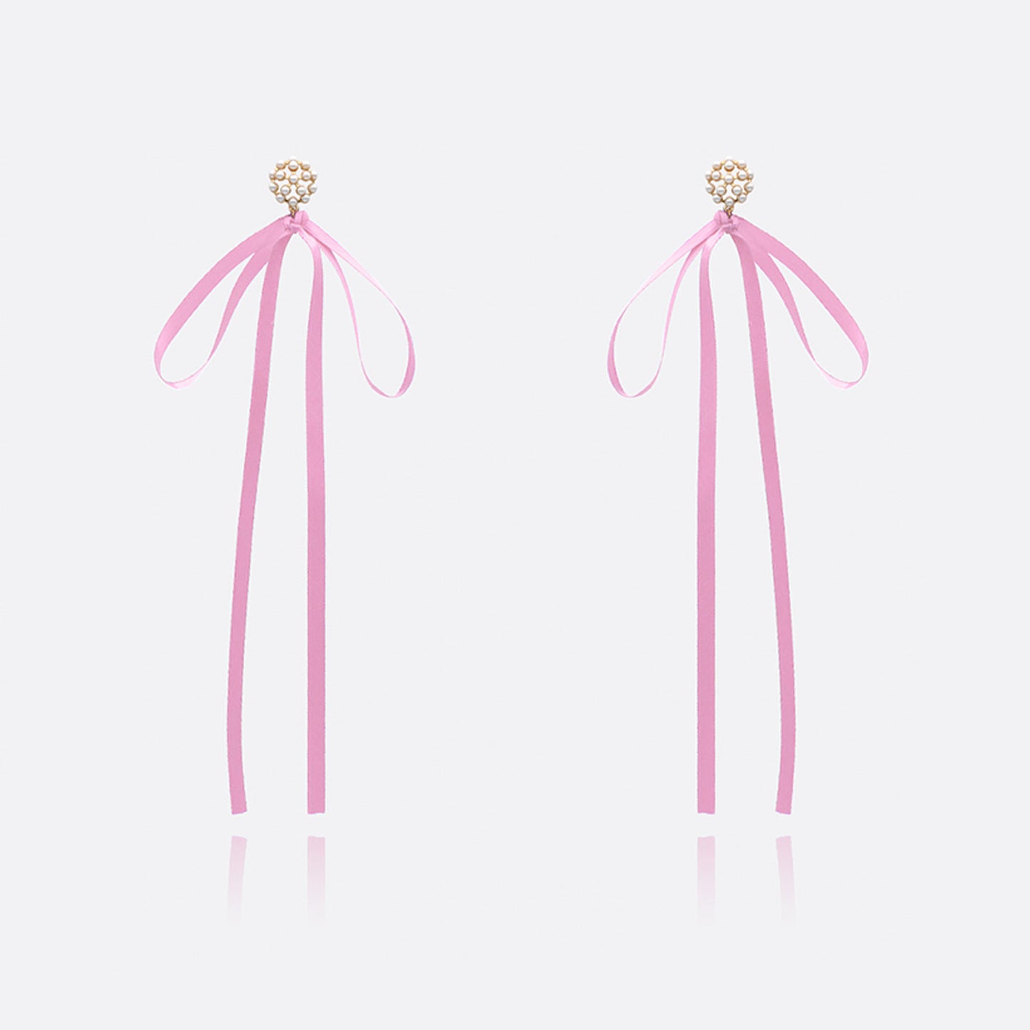 Satin Bow and Pearl Earrings