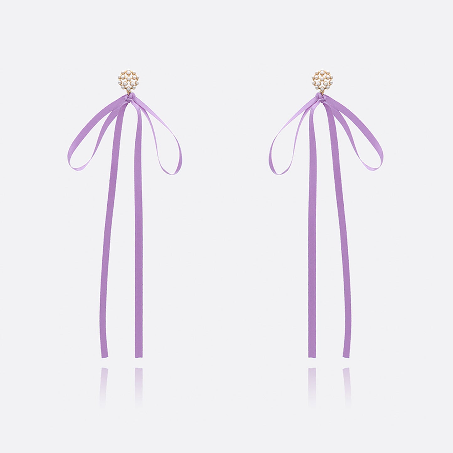 Satin Bow and Pearl Earrings