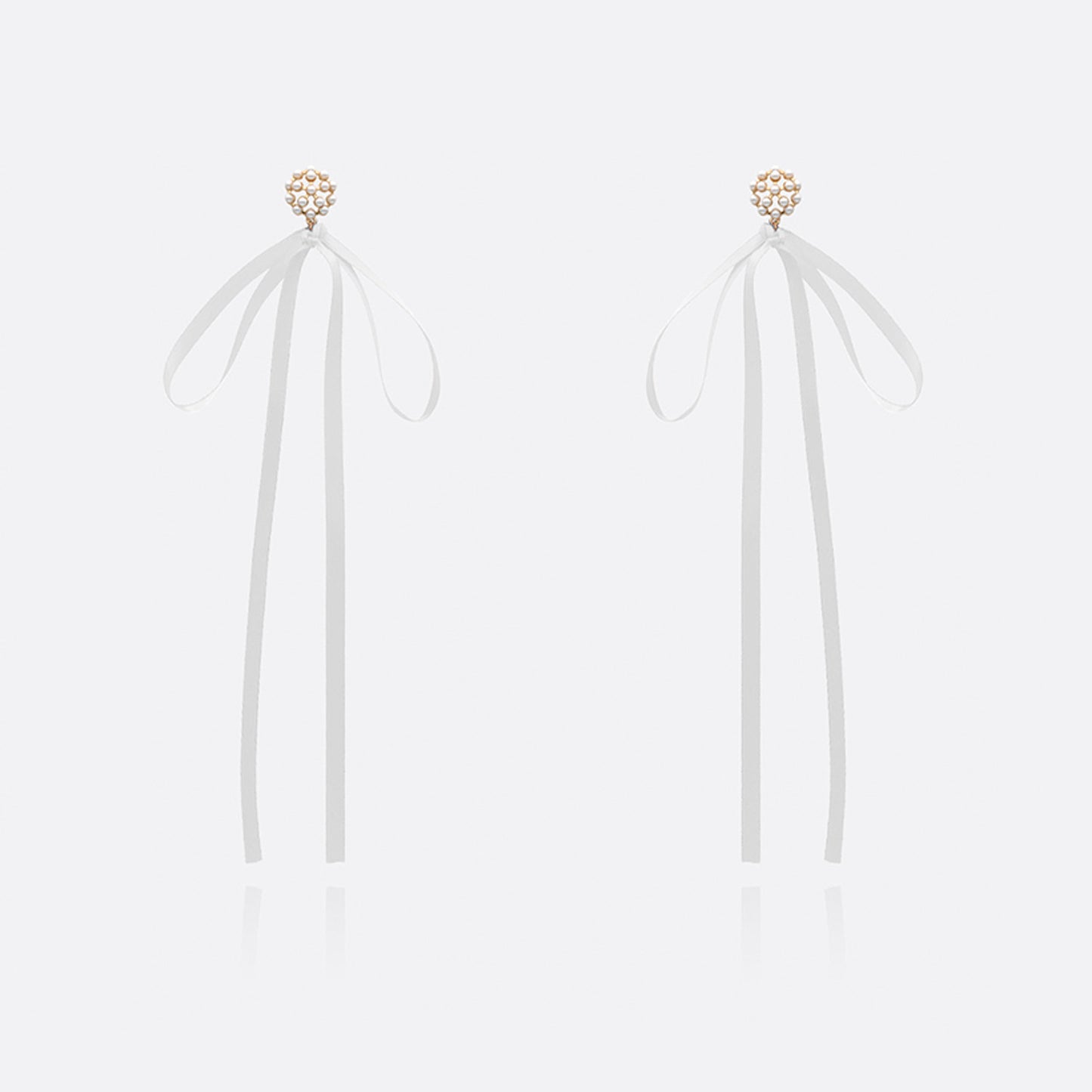 Satin Bow and Pearl Earrings