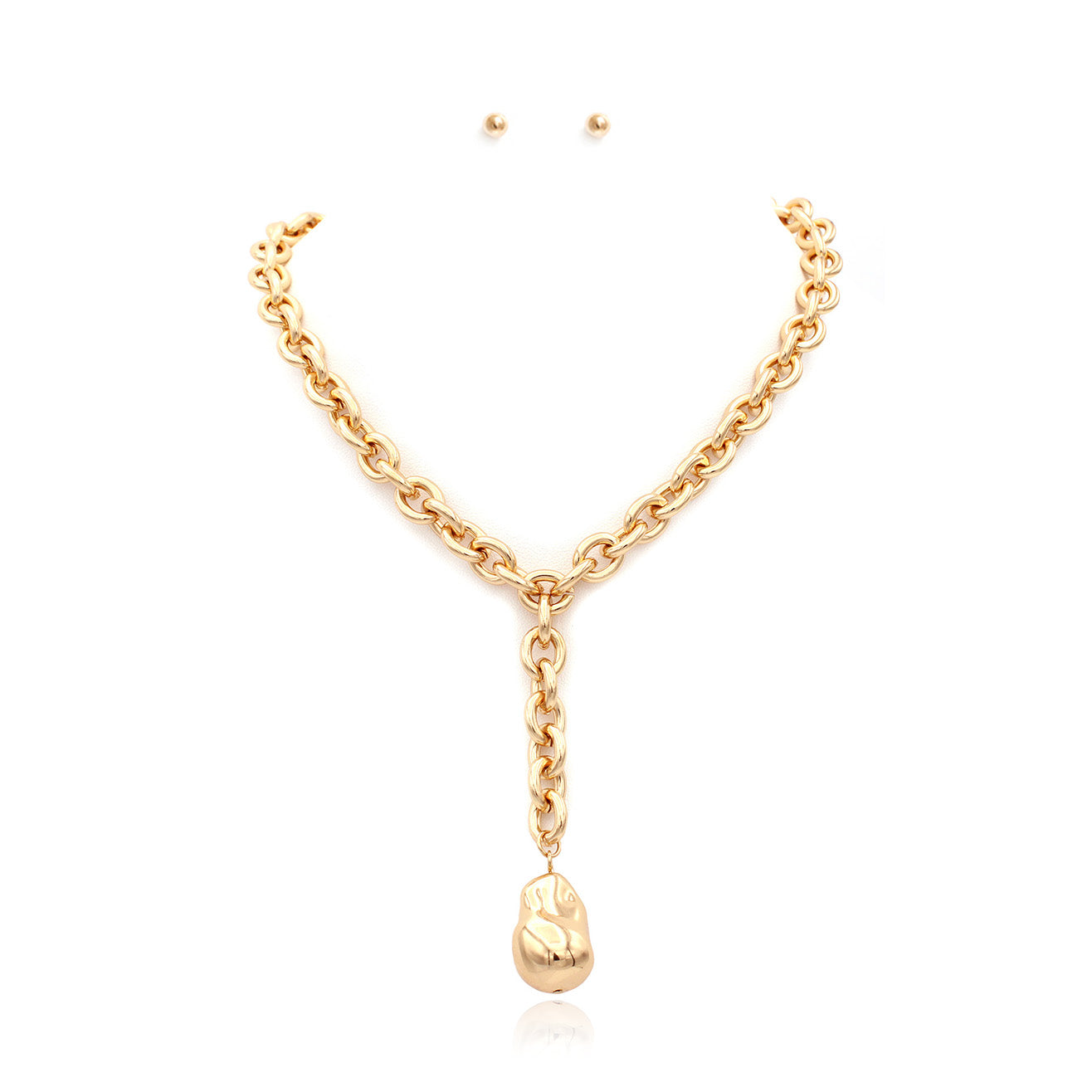 Casted Pearl Chain Necklace
