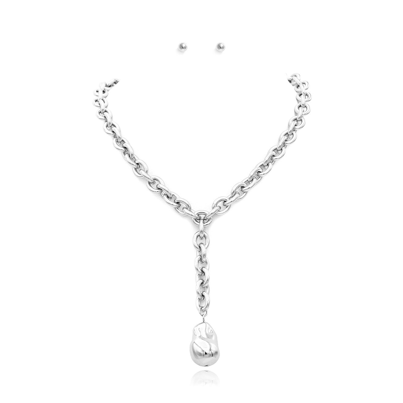 Casted Pearl Chain Necklace