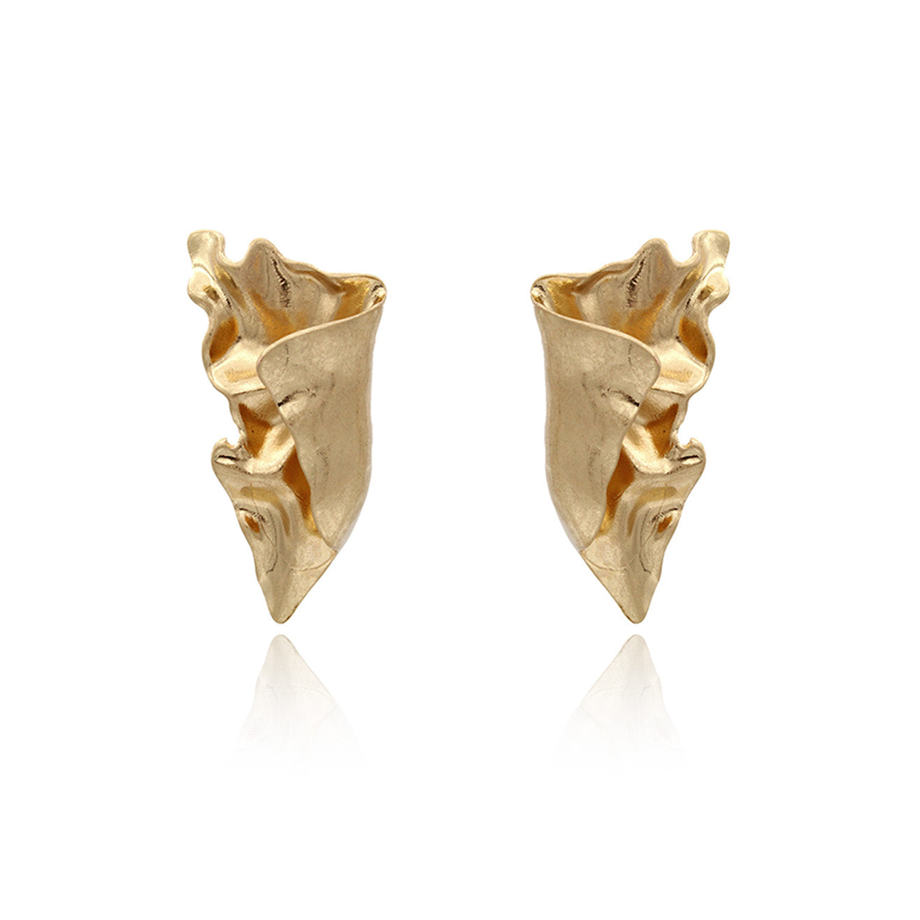 Crumpled Triangle Statement Earrings