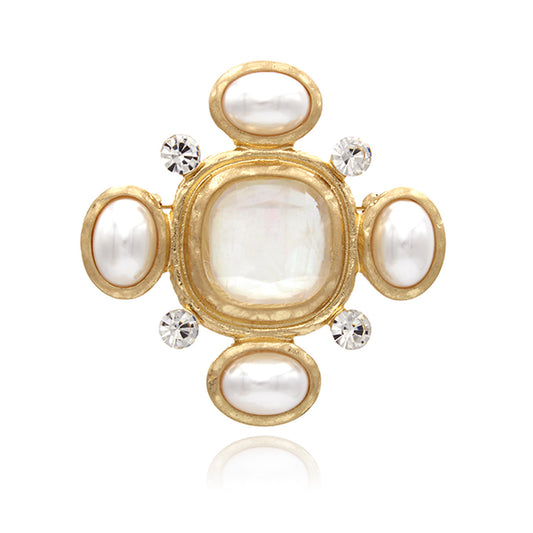 Maison Stone Cross Brooch