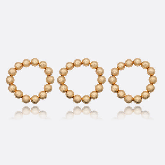 Textured Chunky Ball Bead Bracelet 3 Set