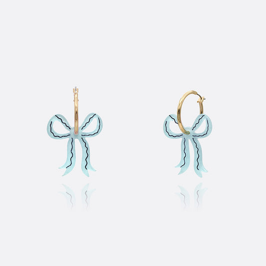 Acrylic Bow Hoop Earrings