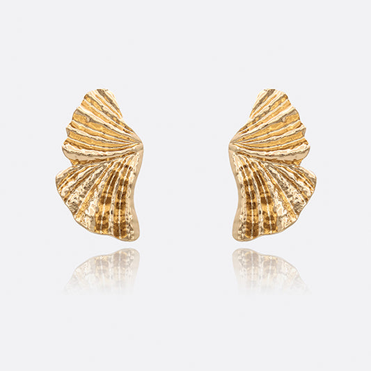 Textured Wing Statement Earrings
