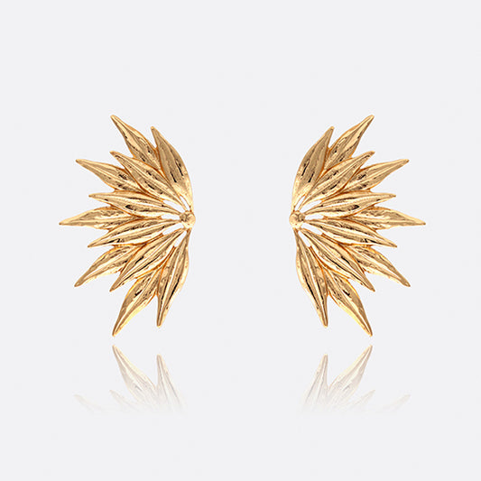 Leaf Texture Statement Earrings