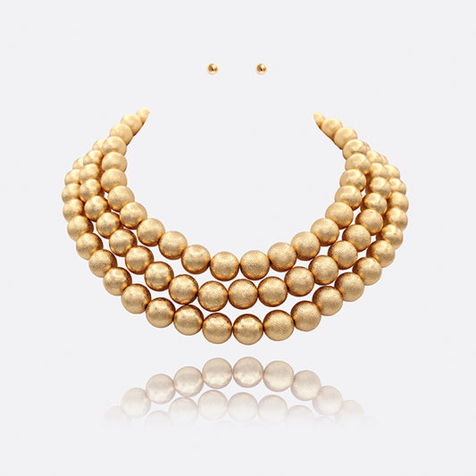 3-Layered Beaded Ball Necklace (Copy)