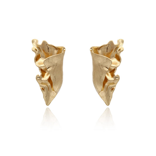 Crumpled Triangle Statement Earrings